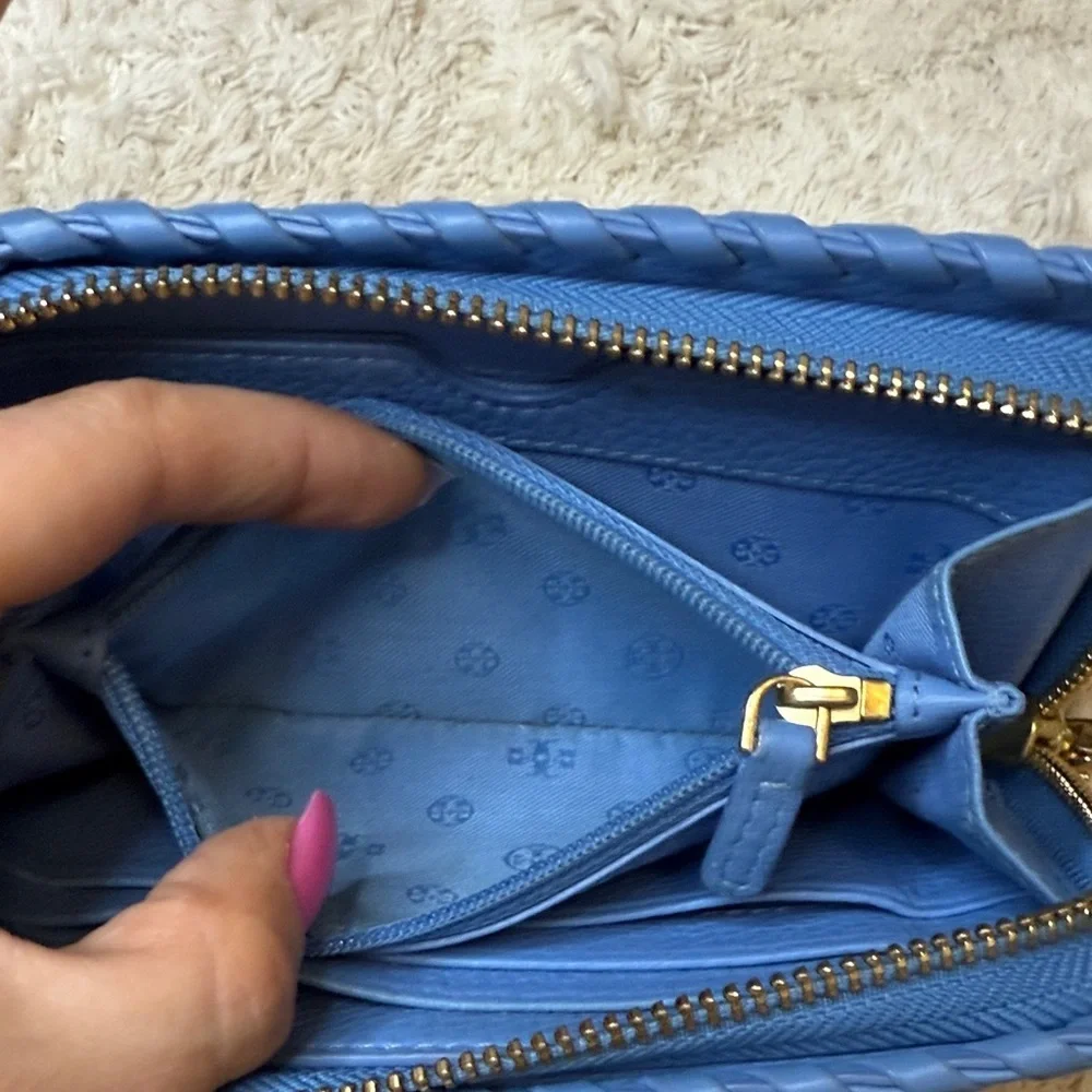 Tory Burch Vibrant Blue Marion Smartphone Leather Wristlet